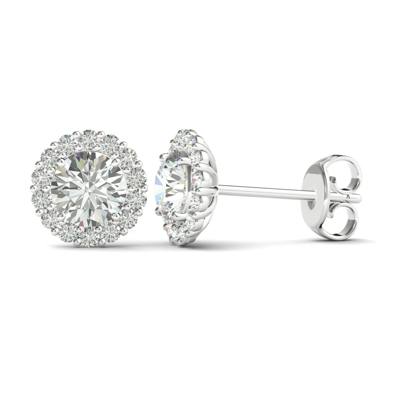 Diamond Halo Studs - Top Image Jewellery